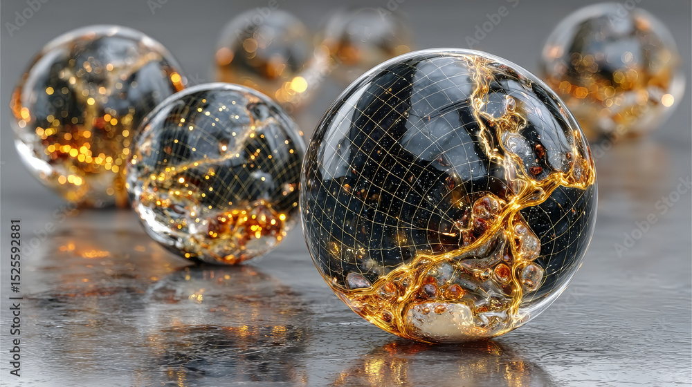 Poster bubble shields, protection force fields. vector realistic set of safety energy barrier, security def