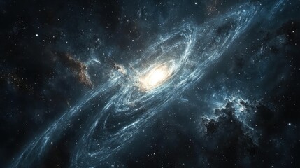 Obraz premium Cosmic Spiral Galaxy: A Celestial Tapestry of Stars and Nebulae