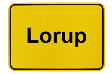 Illustration eines Ortsschildes der Gemeinde Lorup in Niedersachsen