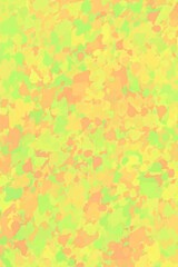 Warm Abstract Brushstroke Pattern in Green, Yellow, and Orange
