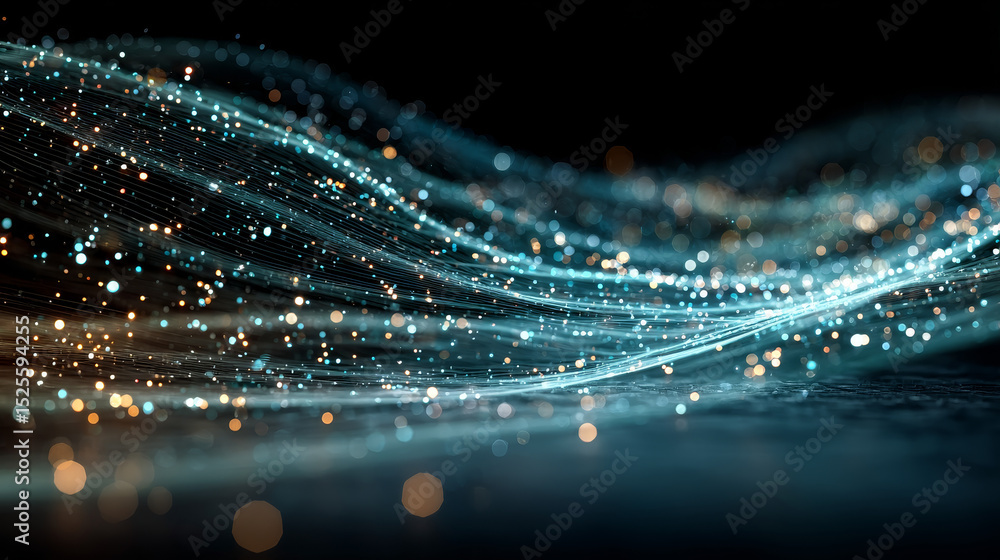 Poster bubble swirl effect collection with transparent wavy trails - luminous curved streams decorated by s