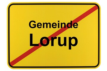 Illustration eines Ortsschildes der Gemeinde Lorup in Niedersachsen