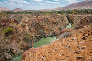 Epupa Falls on the Kuene River, Namibia.