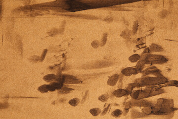 Brown kraft paper with visible ink stains