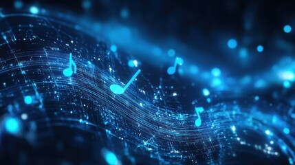 Abstract Digital Music Waves