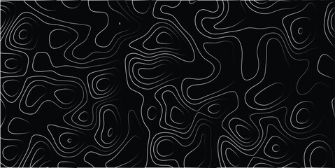 Abstract topographic contour map illustration a black and white digital art seamless pattern with gradient shading representing elevation changes