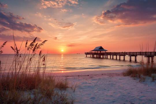 Sunset at pier 60 clearwater beach florida