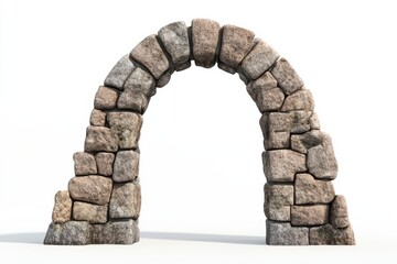 Stone archway entrance isolated on white background