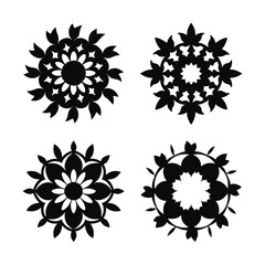 set of vector floral elements