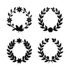 Fototapeta premium set of laurel wreaths
