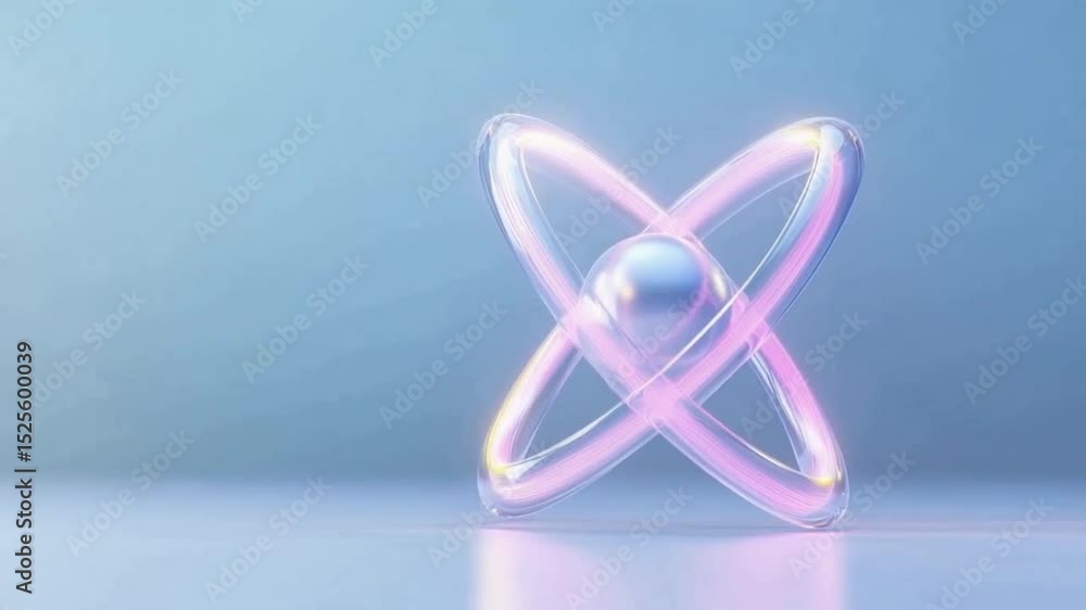 Poster Atom: A visually stunning, futuristic rendering of a molecular atom, emanating a sense of scientific wonder and technological advancement.