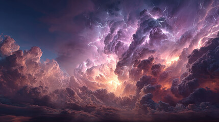 Lightning, electric purple thunderbolt strikes. Impact, crack, magical energy flash. Powerful electrical discharge, Realistic 3d vector bolts during night storm isolated set on transparent background