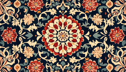 Arabian-inspired floral pattern for vintage luxury home decor