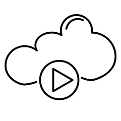 cloud icon with play