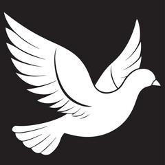 dove silhouette vector art illustration, dove of peace vector