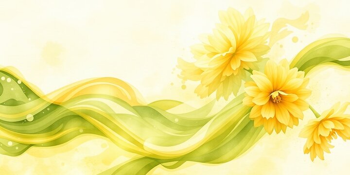 Serene Polyanthus Watercolor Panorama