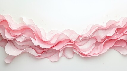 Serene Rhodanthe Watercolor Panorama - Pink & Silver Tones