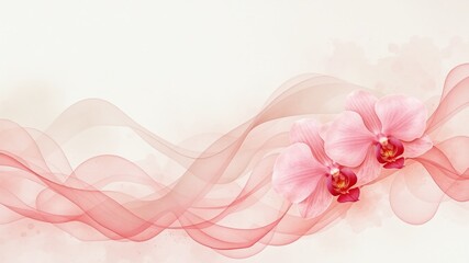 Serene Schizanthus Watercolor Panorama