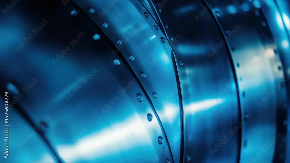 Poster A detailed view of a metallic object with prominent rivets, suitable for use in industrial or mechanical context