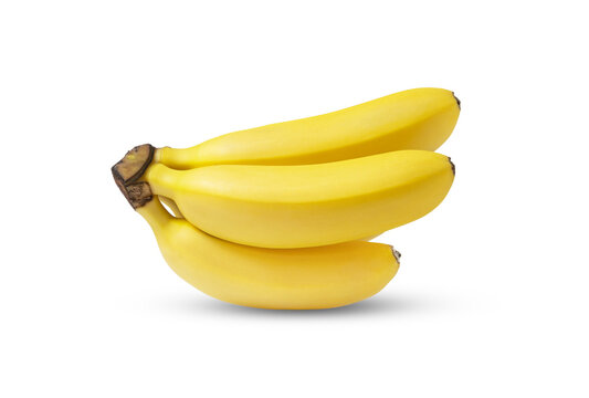 Bunch of ripe yellow mini banana isolated.