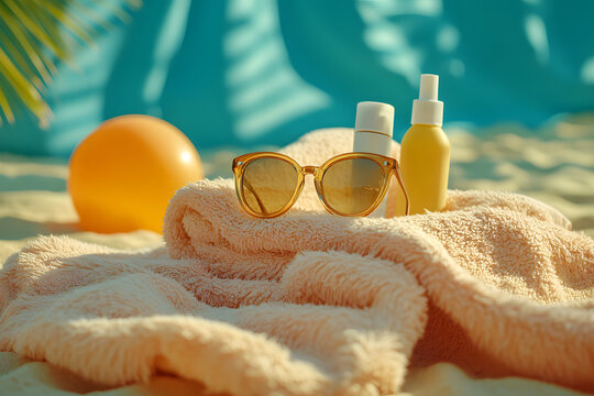 Beach essentials summer relaxation - Powered by Adobe