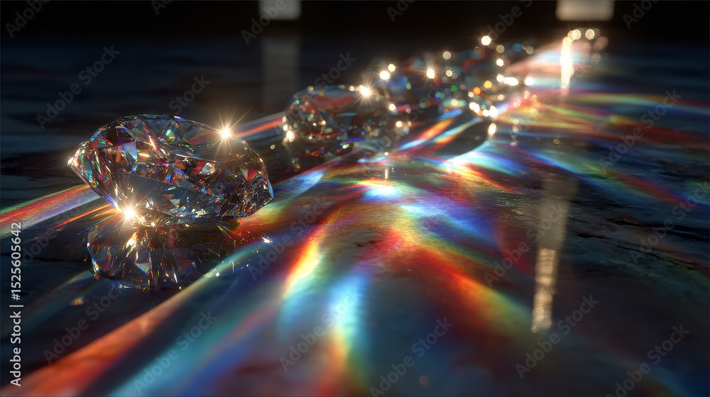 Poster light flare with iridescent shining overlay effect. realistic vector of holographic refraction of su