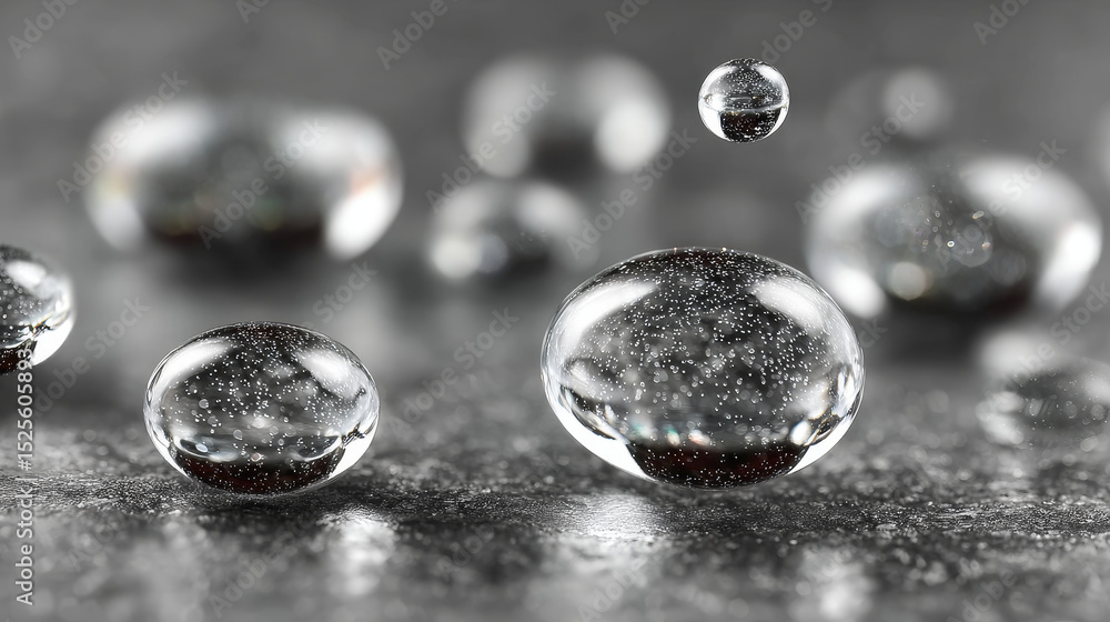 Poster liquid silver drops and blobs set on transparent background - glossy metallic splashes collection. s