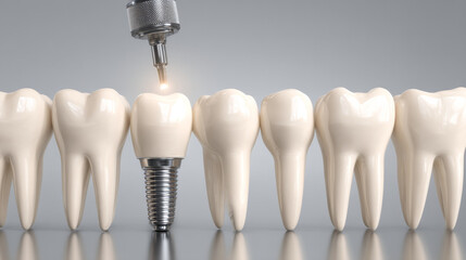 Laser preparing tooth for dental implant placement