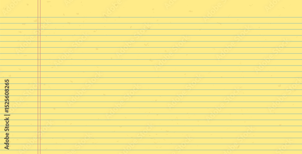 Poster legal pad lined horizontal textured paper. notebook paper background blank. office supply and school