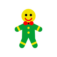 gingerbread man christmas icon vector illustration