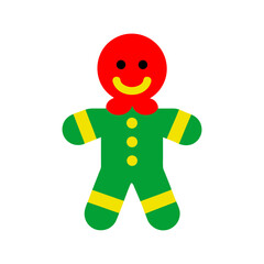 gingerbread man christmas icon vector illustration