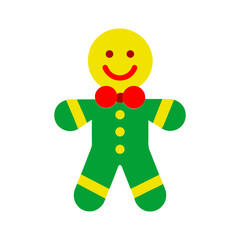 gingerbread man christmas icon vector illustration