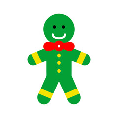 gingerbread man christmas icon vector illustration
