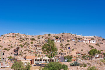 Cemetery in the village of Maimara, at Quebrada de Humahuaca valley, reflecting the region's rich cultural heritage in Jujuy Province, Argentina