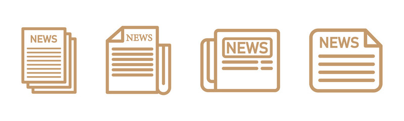 Newspaper icon Simple thin outline . Newspaper vector icon