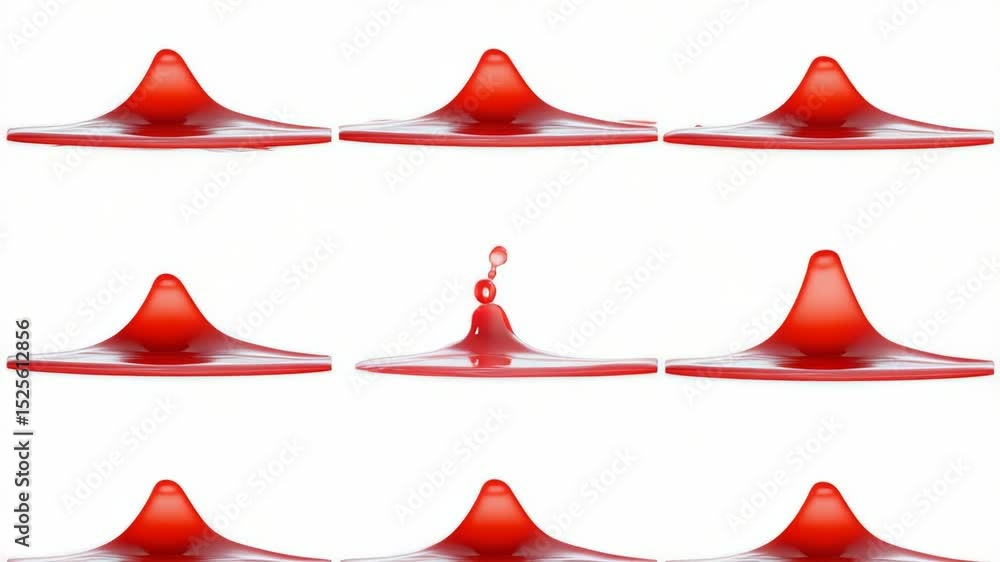 Poster a series of shots showing the movement and formation of a liquid splash