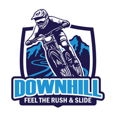 Mountain Bike Downhill Logo Vector Design.eps