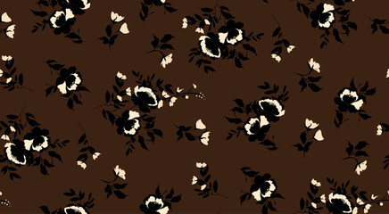 Seamless Flowers Pattern in vector.