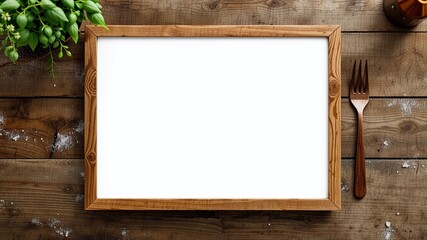 Wooden Frame Menu Mockup - Restaurant Design Concept
