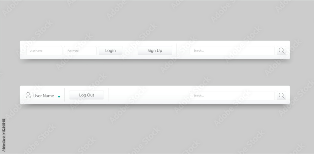 Poster design sign out and sign in and log out in gray background. vector illustration