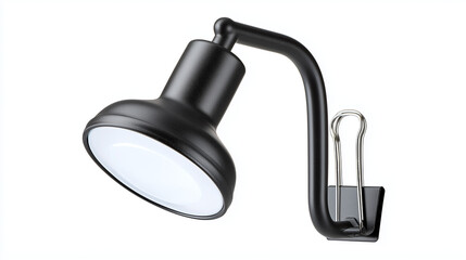 Clip-on light with adjustable arm in modern black design