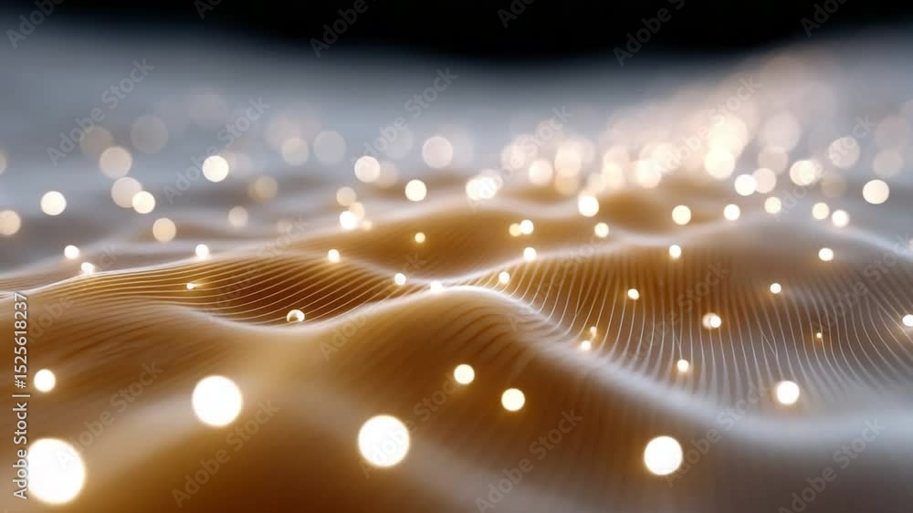 Aufkleber abstract light waves: dynamic light particles, reminiscent of a celestial dance, ripple across a tex