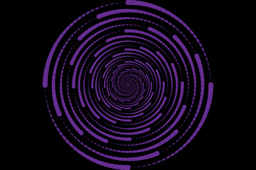 3D purple techno background. Big data visualization on dark space with dotted lines shape decoration. Modern graphic design element dots circle style concept for banner, flyer, card, cover or brochure