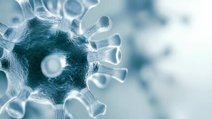 A close-up view of the inner structure of a corona cell, highlighting its membranous sac and contents