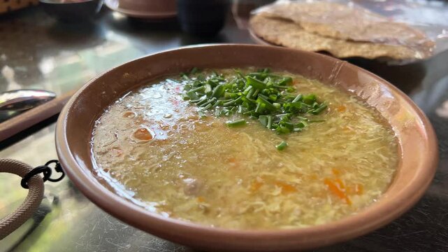 egg soup Indonesia traditional chicken soup or known as soto