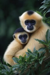 Obraz premium Orangutans in jungle setting.