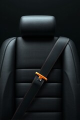 Child car seat with a seat belt and buckle. Safety gear for infants in vehicles.