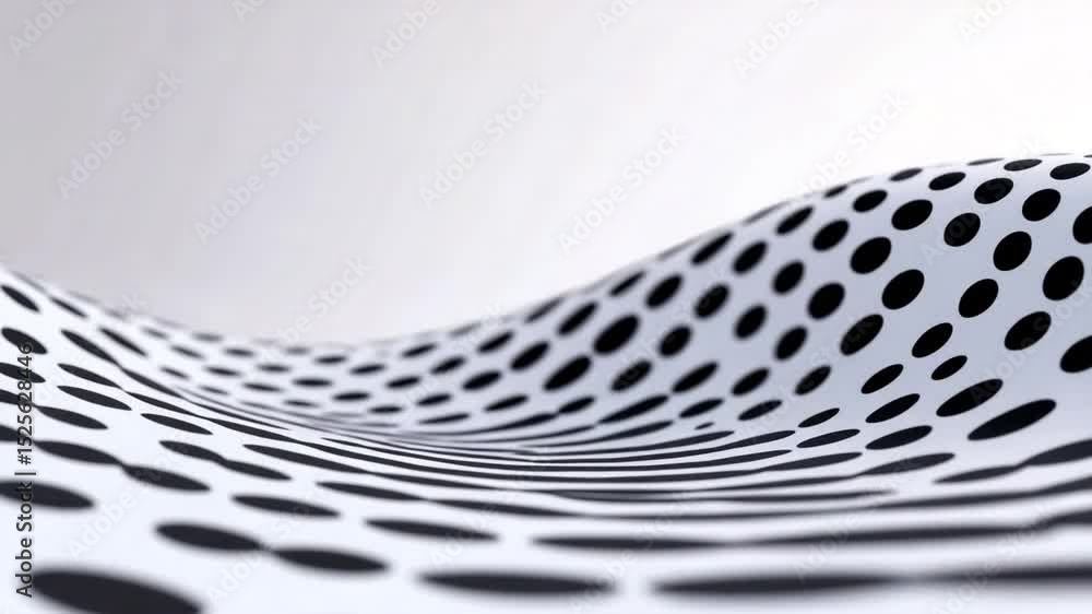 Poster Wavy Dot Pattern: A stylish, dynamic background featuring a smooth, wavy surface adorned with a pattern of black dots, creating a visually engaging and modern aesthetic.