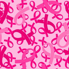 Breast cancer month seamless pink ribbon day mammogram pattern for medical accessories and medicine textiles