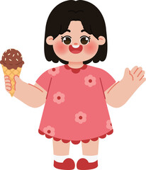 little girl eating sweet ice cream